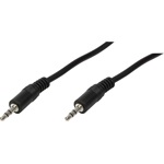 LogiLink Jack stereo 3,5mm (3pin) -> Jack stereo 3,5mm (3pin) M/M audio kábel 0.2m fekete