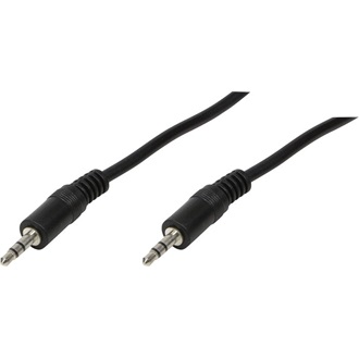 LogiLink Jack stereo 3,5mm (3pin) -> Jack stereo 3,5mm (3pin) M/M audio kábel 0.2m fekete