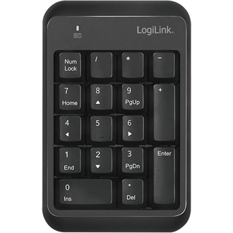 Logilink Billentyűzet, Bluetooth 5.1, 17 billentyű, fekete