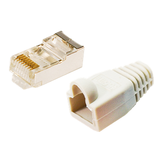 LogiLink RJ45 CAT5e UTP csatlakozó dugó szürke árnyékolt, 8P8C, törésgátlóval, 100db