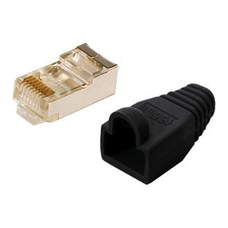 LogiLink RJ45 CAT5e UTP - RJ45 CAT5e UTP csatlakozó dugó fekete törésgátlóval, árnyékolt, 100db