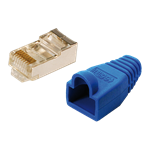 LogiLink RJ45 CAT5e UTP csatlakozó dugó kék törésgátlóval, árnyékolt, 100db