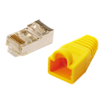 LogiLink RJ45 CAT5e UTP csatlakozó dugó sárga törésgátlóval, árnyékolt, 100db