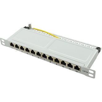 Logilink Cat.6A Patch Panel 12-Port  10", STP, half unit height, grey