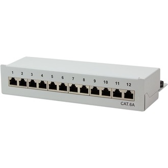 Logilink Cat.6A Patch Panel 12-Port desktop, shielded, grey