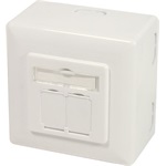 Logilink Cat.6A Wall Outlet UP+AP 2xRJ45 STP, pure white