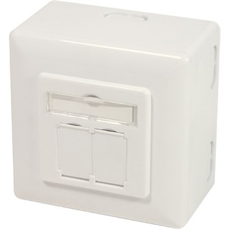 Logilink Cat.6A Wall Outlet UP+AP 2xRJ45 STP, pure white