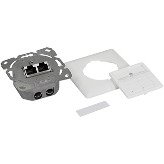 Logilink Cat.6A fali aljzat 2xRJ45 STP, függőleges, jelzőfehér