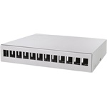 Logilink Consolidation point box 12-port, desk/wall/rail mounting, grey