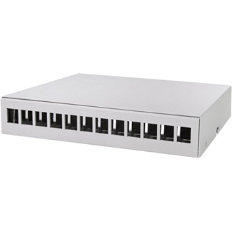Logilink Consolidation point box 12-port, desk/wall/rail mounting, grey