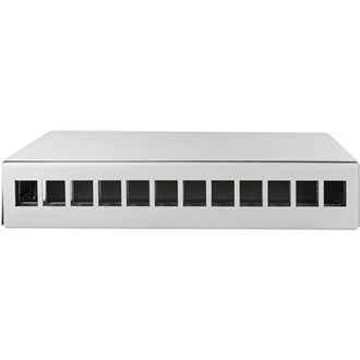 Logilink Consolidation point box 12-port, desk/wall/rail mounting, grey