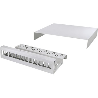 Logilink Consolidation point box 12-port, desk/wall/rail mounting, grey