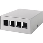 Logilink Consolidation point box  4-port, desk/wall/rail mounting, grey
