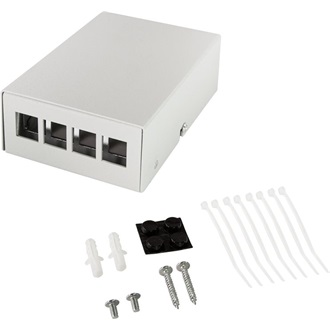 Logilink Consolidation point box  4-port, desk/wall/rail mounting, grey