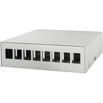 Logilink Consolidation point box  8-port, desk/wall/rail mounting, grey