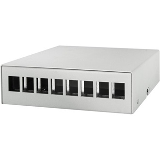 Logilink Consolidation point box  8-port, desk/wall/rail mounting, grey