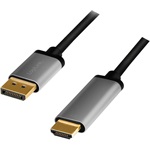 LogiLink DisplayPort 1.2 -> HDMI 2.0 M/M video kábel 2m fekete-szürke
