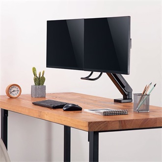 Logilink Dual Monitor mount, 17"-27", steel, space-saving