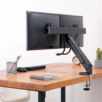 Logilink Dual Monitor mount, 17"-27", steel, space-saving