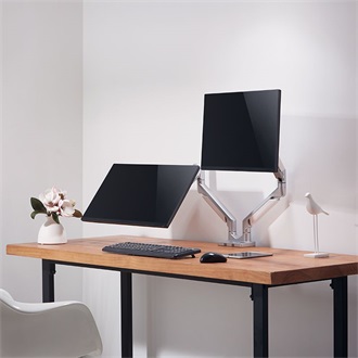Logilink Dual Monitor mount, 17"-32", aluminum, gas spring, curved screens
