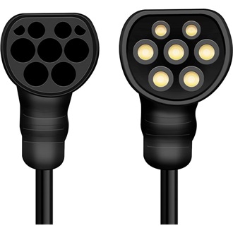 LogiLink Type 2 -> Type 2 M/F EV töltőkábel 5m fekete 20A, 11kW