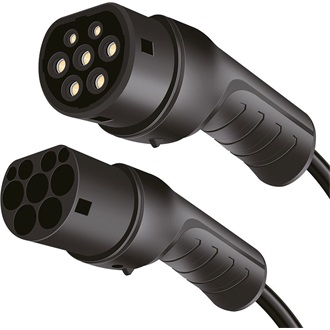 LogiLink Type 2 -> Type 2 M/F EV töltőkábel 7.5m fekete 20A, 11kW