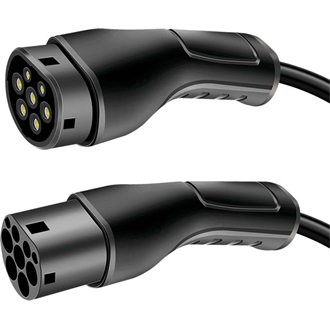 LogiLink Type 2 -> Type 2 M/F EV töltőkábel 7.5m fekete 32A, 22kW