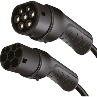 Logilink EV töltőkábel, Type 2, 3 fázis, spirál, 20 A, 11 kW, táskával, 5 m