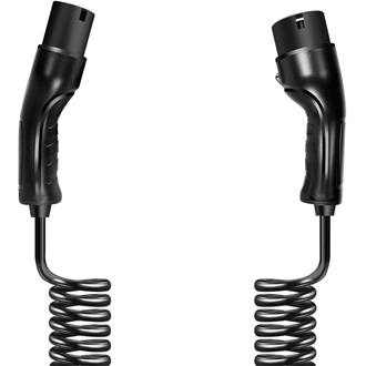 Logilink EV töltőkábel, Type 2, 3 fázis, spirál, 20 A, 11 kW, táskával, 5 m