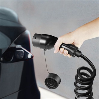 Logilink EV töltőkábel, Type 2, 3 fázis, spirál, 20 A, 11 kW, táskával, 5 m