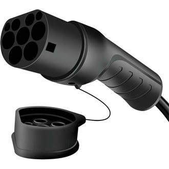 Logilink EV töltőkábel, Type 2, 3 fázis, spirál, 32 A, 22 kW, táskával, 5 m