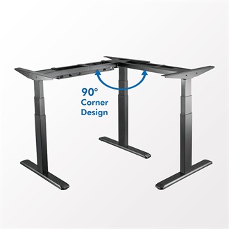 Logilink Electrically adjustable sit-stand desk frame, 90° L-shape