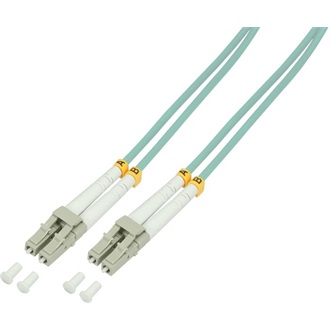 LogiLink LC/UPC duplex -> LC/UPC duplex M/M adatkábel 5m türkiz OM3, 50/125µm