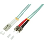 LogiLink LC/UPC duplex -> ST/UPC duplex M/M adatkábel 3m türkiz OM3, 50/125µm