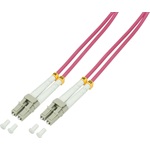 LogiLink LC/UPC duplex -> LC/UPC duplex M/M adatkábel 10m rózsaszín OM4, 50/125µ