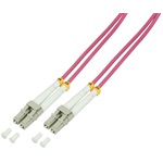 LogiLink LC/UPC duplex -> LC/UPC duplex M/M adatkábel 150m rózsaszín OM4, 50/125µ