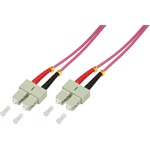 LogiLink SC/UPC duplex -> SC/UPC duplex M/M adatkábel 1m rózsaszín OM4, 50/125µ