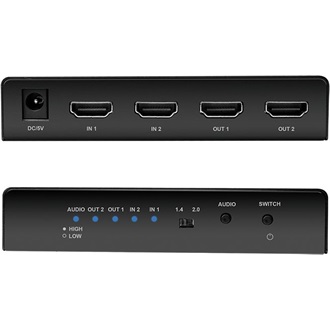 Logilink HDMI kapcsoló, 2x2 portos, kétirányú, 4K/60 Hz, EDID, HDCP, HDR, leskálázó
