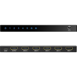 Logilink HDMI kapcsoló, 5x1 port, 4K/60 Hz, HDCP, HDR, CEC, RC, fém