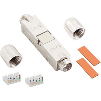 Logilink Helyszíni összeszerelés Cat.6A kábelcsatlakozó, árnyékolt, csavaros feszültségmentesítő