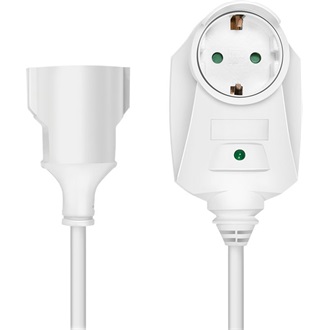 Logilink Hosszabbító tápkábel, beltéri, +1 átvezető, 3 m, fehér