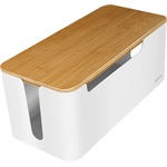 Logilink Kábeldoboz, 320x140x130 mm, fehér, bambusz tetővel