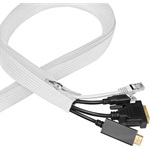 Logilink Kábelhüvely cipzárral, Poliészter, O 30 mm, fehér, 5 m