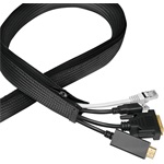 Logilink Kábelhüvely cipzárral, Poliészter, O 30 mm, fekete, 5 m