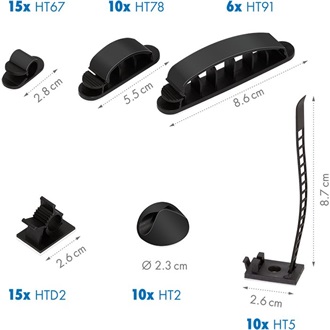 Logilink Kábelrendező készlet dobozban, 8 db, 128 db, vegyes színben