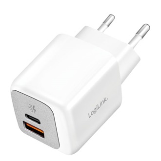 Logilink Kettős USB töltőkészlet (20 db), 1x USB-C (PD), 1x USB-A, 20 W, fehér