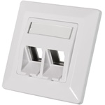 Logilink Keystone Face Plate for 2 modules, signal white