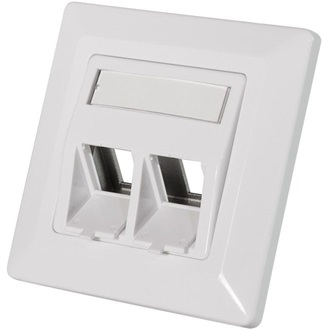 Logilink Keystone Face Plate for 2 modules, signal white