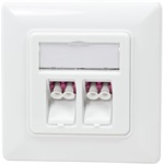 Logilink Keystone Face Plate with 2 LC-Duplex Adapters, white