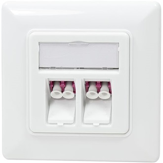 Logilink Keystone Face Plate with 2 LC-Duplex Adapters, white